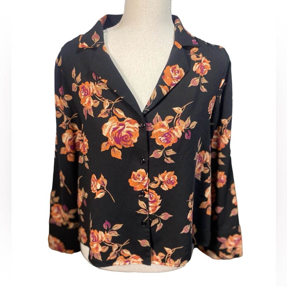 BP Floral Long Sleeve Button Down Shirt Size Small